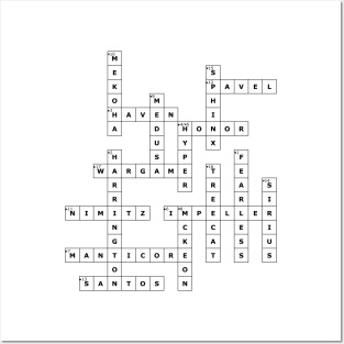 (1993OBS) Crossword pattern with words from a famous 1993 science fiction book. Posters and Art